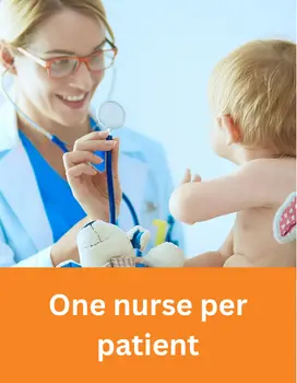 one-nurse-per-patient-v Pediatric home care nurse providing one on one care to child patient in home setting USA