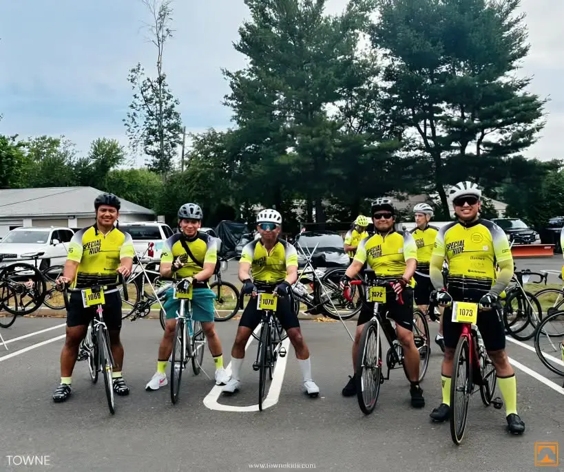 Towne Kids team members on bikes at charity fundraiser ride New Jersey June 29 2026