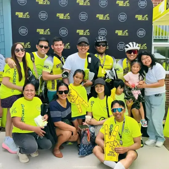Team Towne Kids in yellow jerseys at Special Children's Center Bike Ride Fundraiser June 2026
