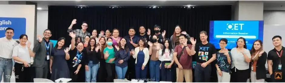 Aspiring Filipino nurses at Towne Kids OET Fair 2026 info session learning about USRN career